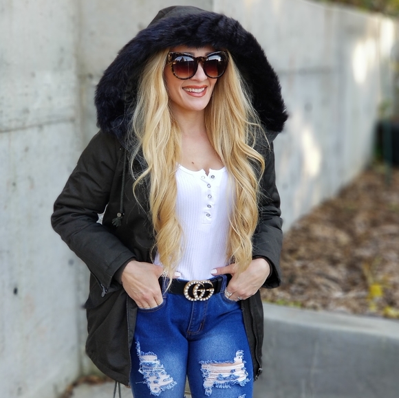 Warm Army Green Coat - Picture 2 of 5